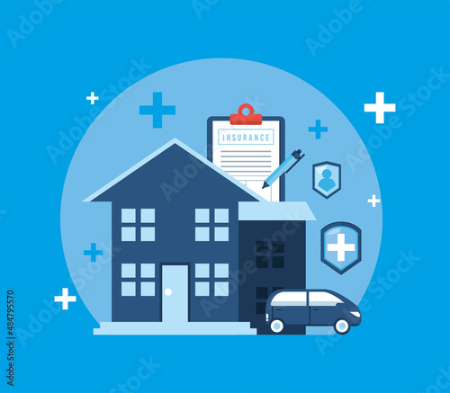 house and insurance icons