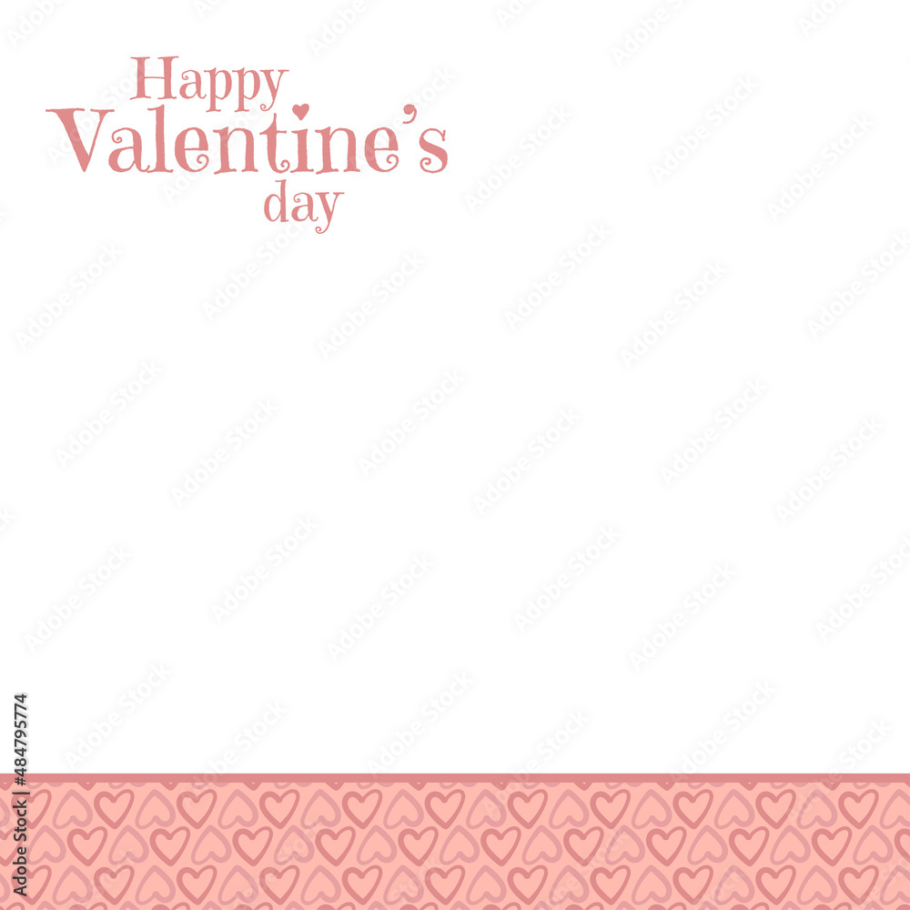 bright and cute happy valentine's day copy space area with heart shape decoration for your social media post