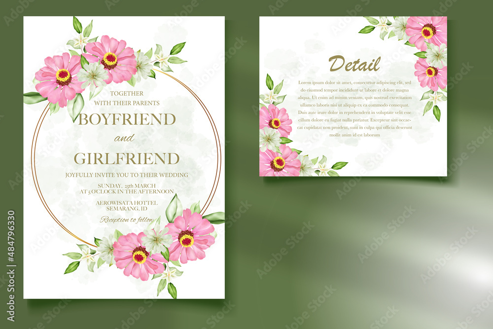 Elegant floral template wedding card