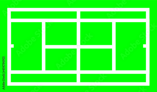 Tennis court . Top view . The exact proportions . Vector illustration.eps