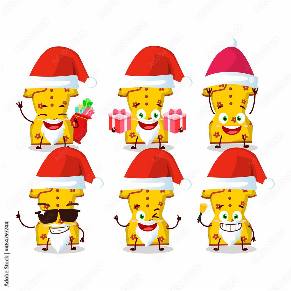 Santa Claus emoticons with yellow clothing of chinese woman cartoon character Santa Claus emoticons with yellow clothing of chinese woman cartoon character