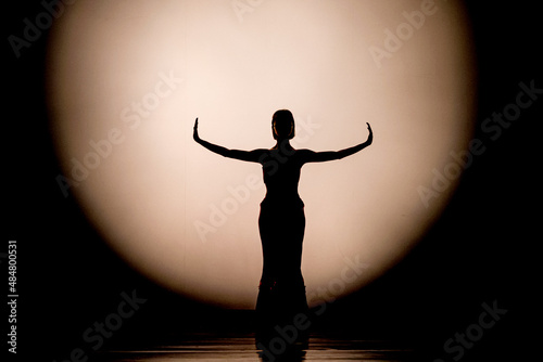 Fotografie Dance silhouette under moonlight