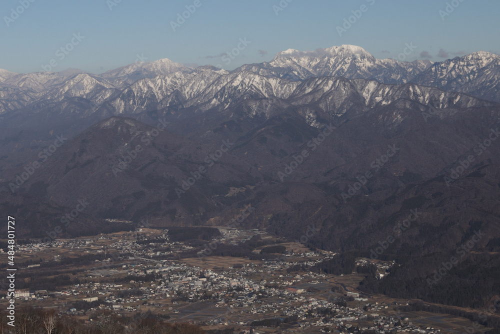 snow covered mountains