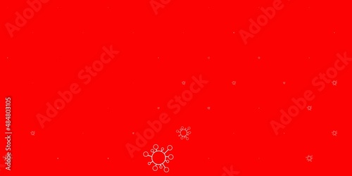 Light red vector pattern with coronavirus elements.