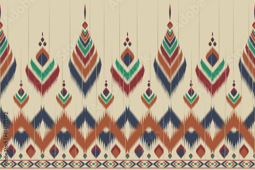 Abstract ethnic ikat pattern. Striped seamless in tribal. Aztec style. Design for background, wallpaper, vector illustration, fabric, clothing, batik, carpet, embroidery. photo