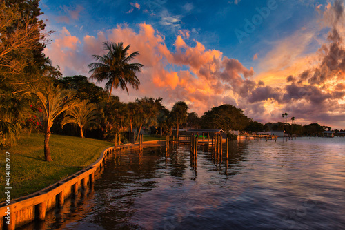 Scenic views along the Indian river inland waterway in Indialantic Florida