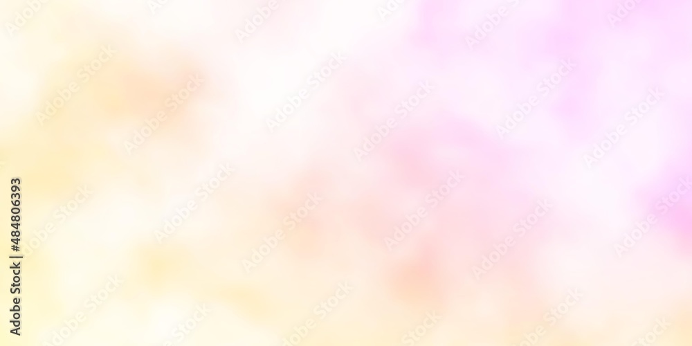 Light Pink, Yellow vector backdrop with cumulus.