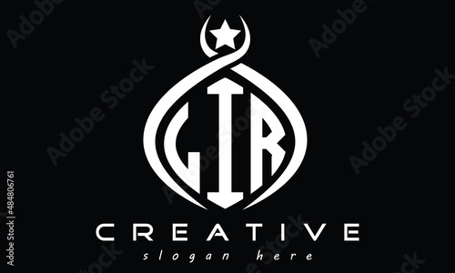 LIR three letters monogram curved initial logo design, geometric oval minimalist modern creative logo, vector template