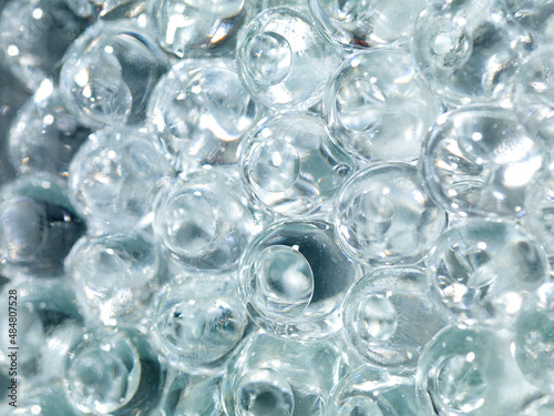 glass balls of ice water