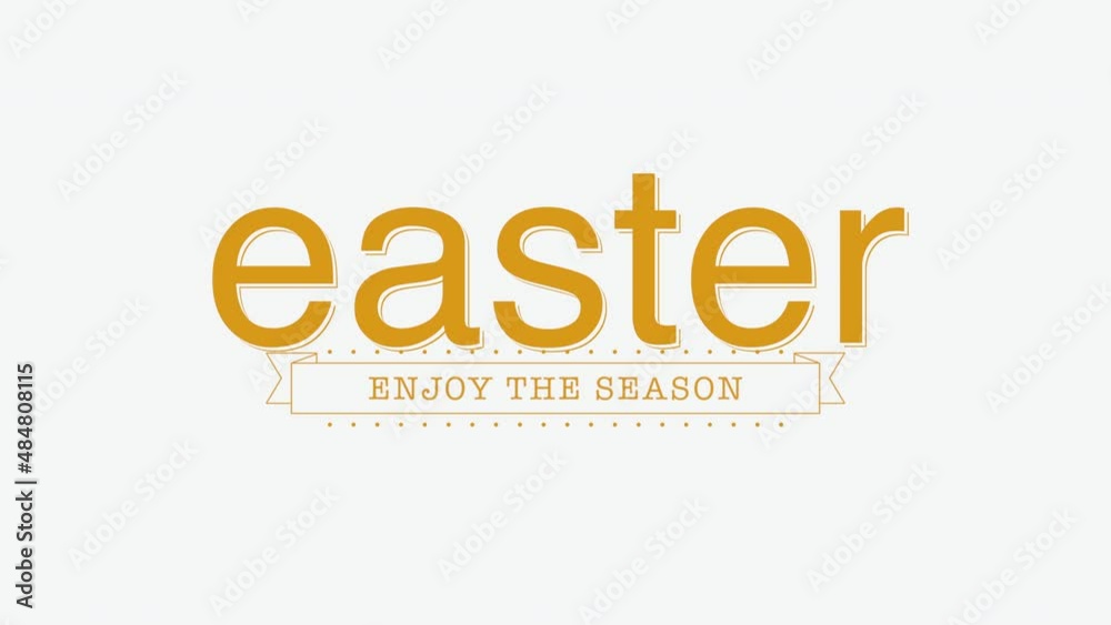 Happy Easter with ribbon on white texture, motion holidays and spring style background Happy Easter with ribbon on white texture, motion holidays and spring style background