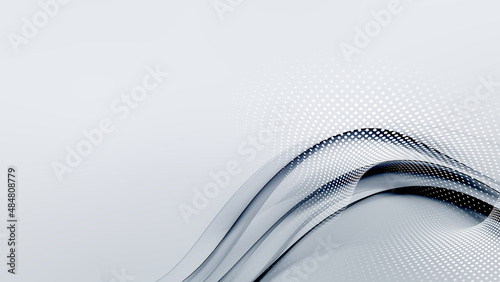 Gray halftone waves background. Blurred pattern dots. Abstract creative graphic. Fantasy business design.