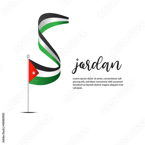 Jordan flag TEMPLATE DESIGN vector illustration on a white background
