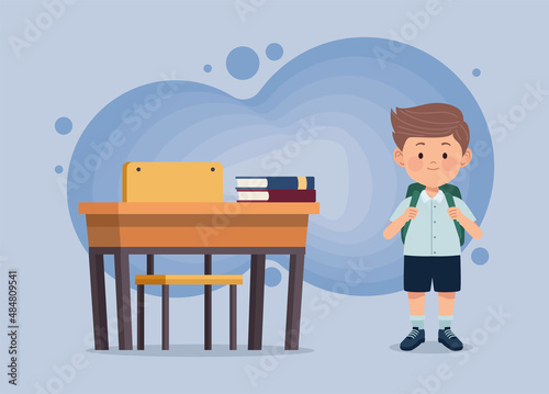 schoolboy in classroom