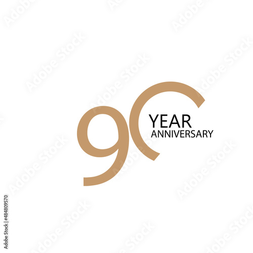 90 year anniversary celebration vector template design illustration