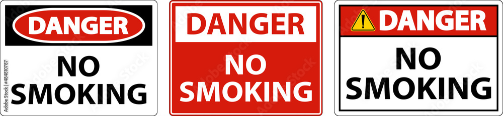 Danger No Smoking Symbol Sign On White Background Danger No Smoking Symbol Sign On White Background