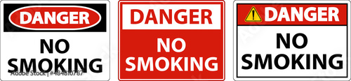 Danger No Smoking Symbol Sign On White Background