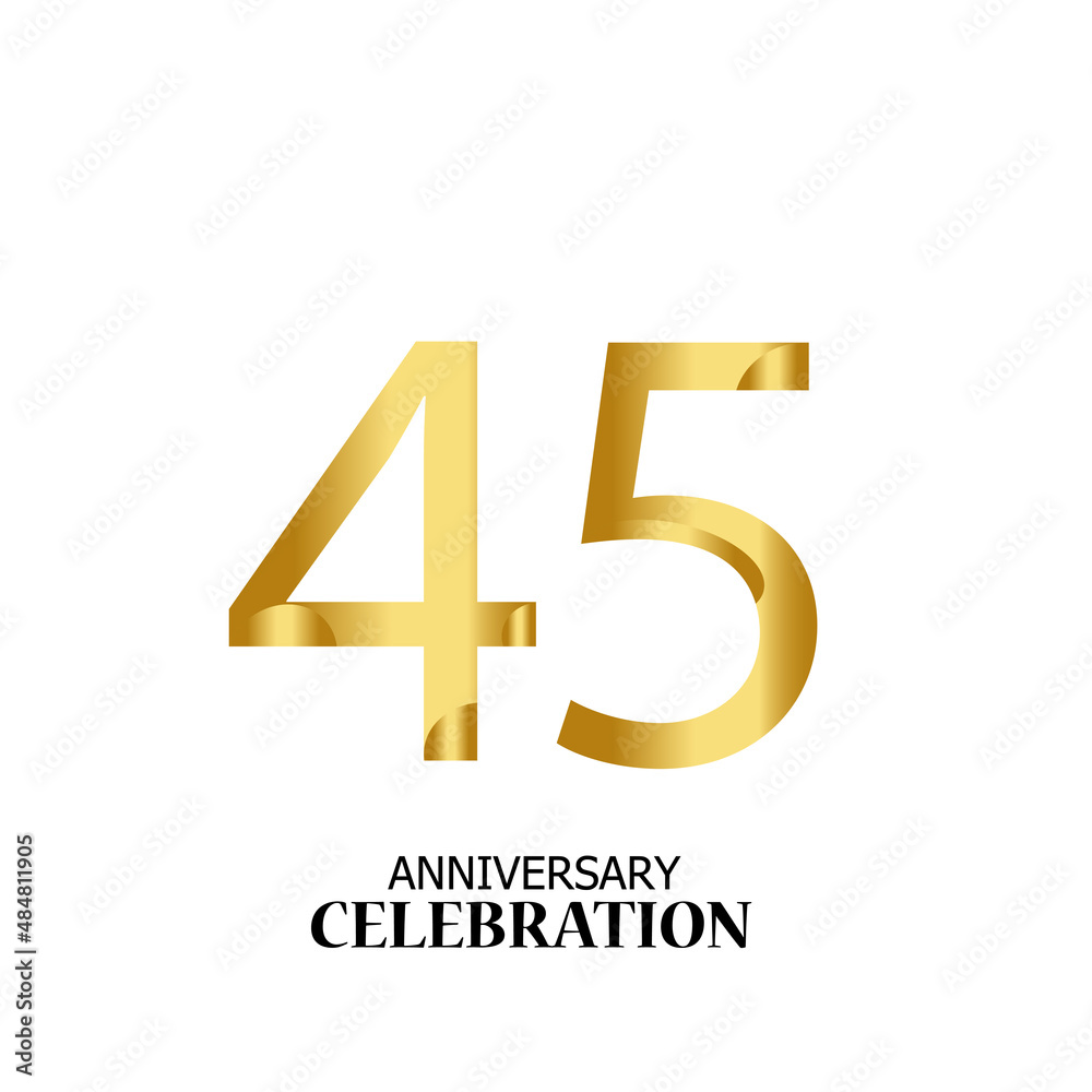 Obraz premium 45 YEARS ANNIVERSARY CELEBRATION VECTOR TEMPLATE DESIGN ILLUSTRATION