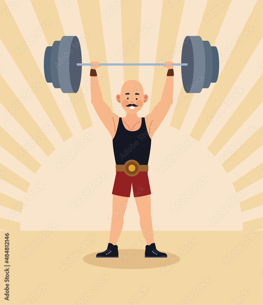 Obraz premium circus strongman scene