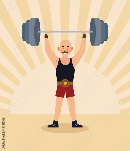 circus strongman scene