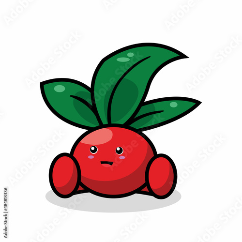 cute onion character with long leaf hair