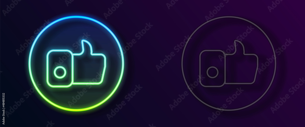 Glowing neon line Hand like icon isolated on black background. Vector Glowing neon line Hand like icon isolated on black background. Vector