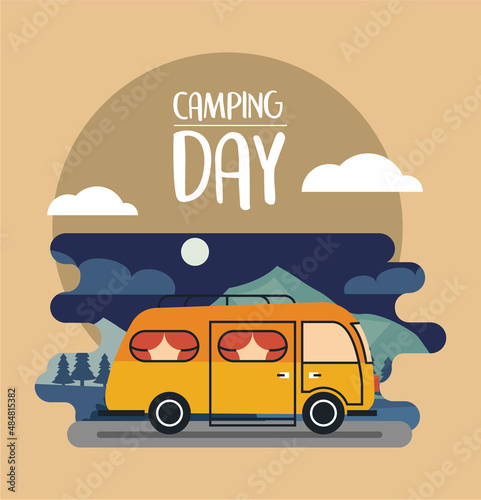 yellow van and lettering
