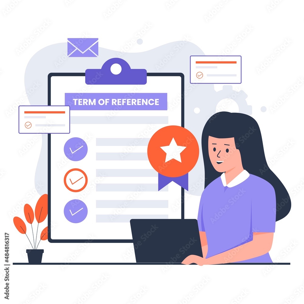 Term of reference illustration design concept. Illustration for websites, landing pages, mobile applications, posters and banners Term of reference illustration design concept. Illustration for websites, landing pages, mobile applications, posters and banners