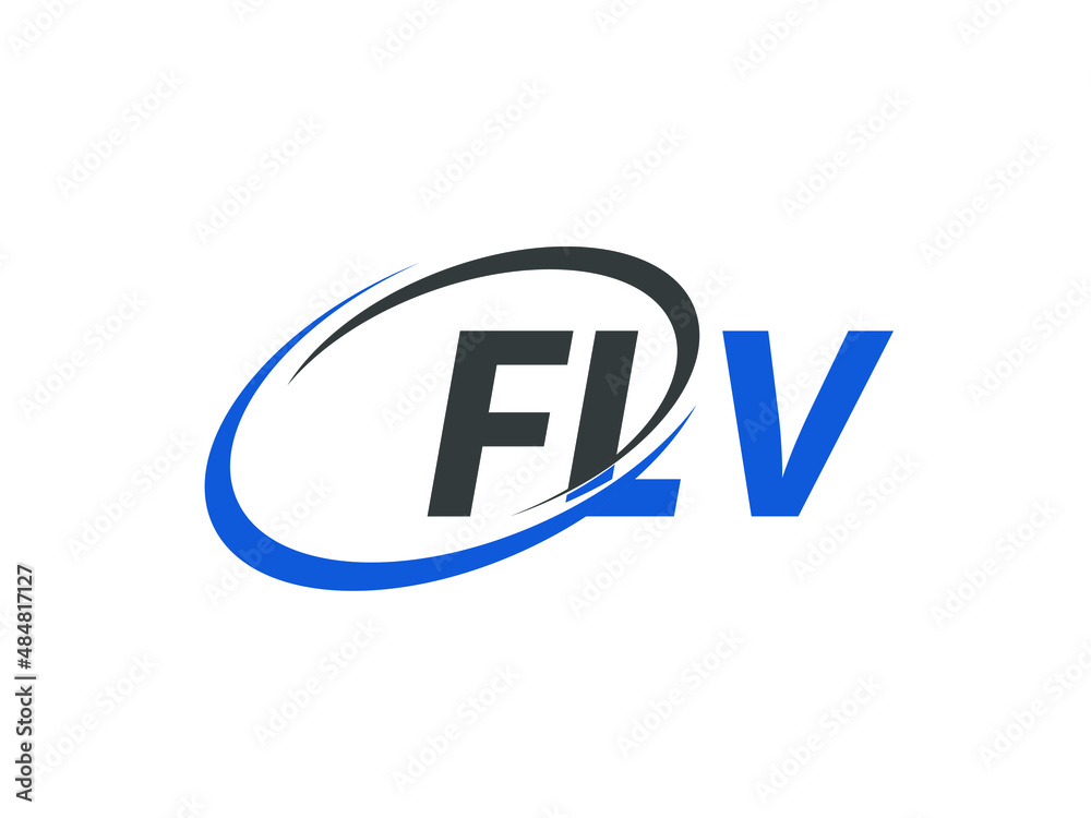 FLV letter creative modern elegant swoosh logo design FLV letter creative modern elegant swoosh logo design