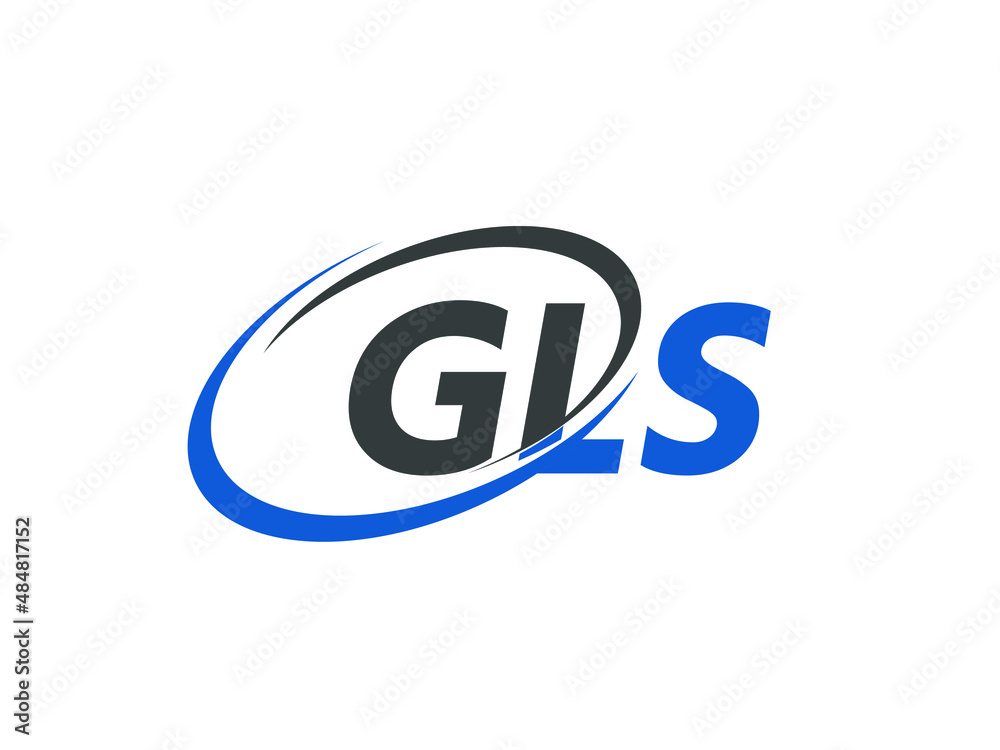 GLS letter creative modern elegant swoosh logo design
