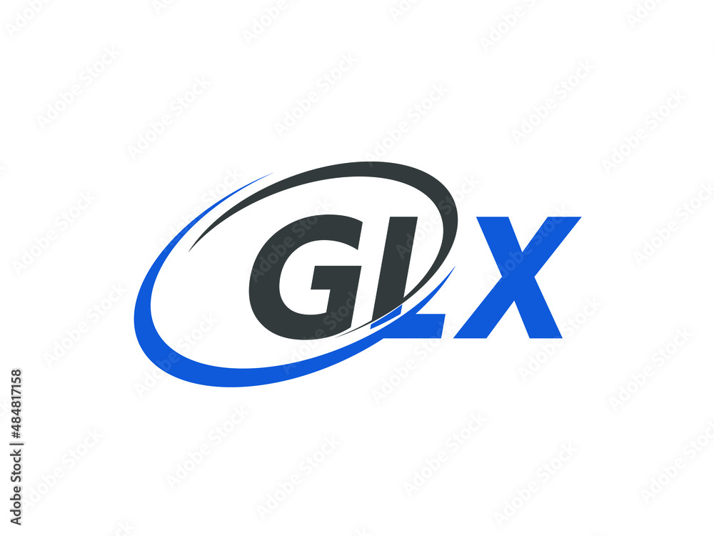 GLX letter creative modern elegant swoosh logo design