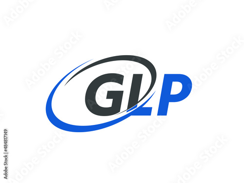 GLP letter creative modern elegant swoosh logo design