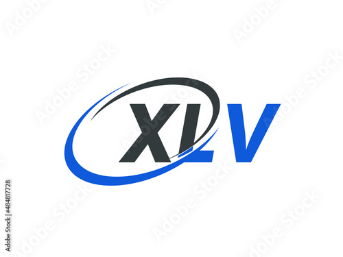 XLV letter creative modern elegant swoosh logo design photo