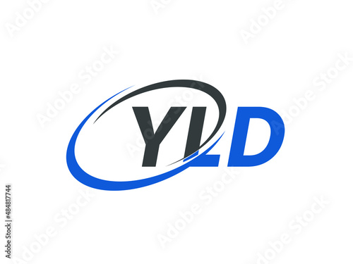 YLD letter creative modern elegant swoosh logo design