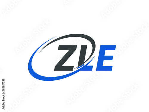 ZLE letter creative modern elegant swoosh logo design
