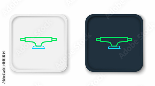 Line Skateboard wheel icon isolated on white background. Skateboard suspension. Skate wheel. Colorful outline concept. Vector