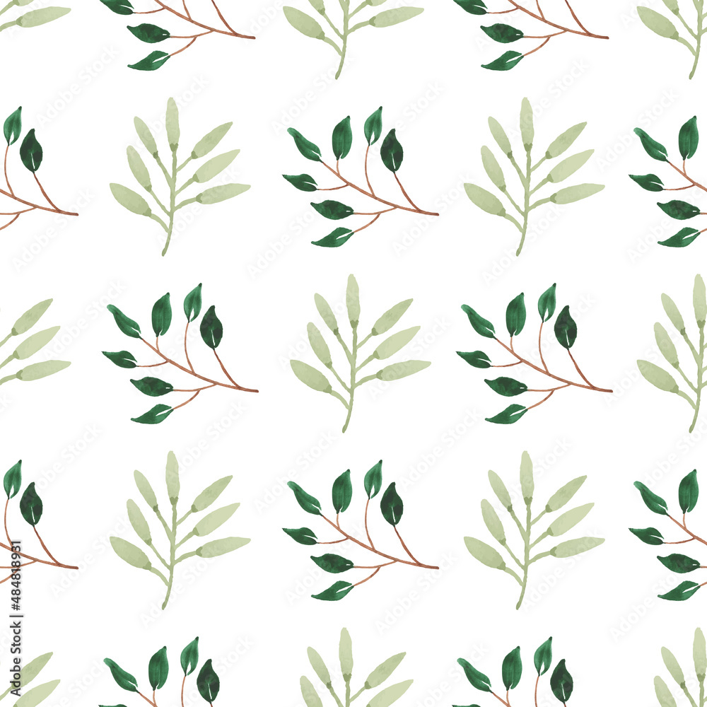 Watercolor leaf seamless pattern Watercolor leaf seamless pattern