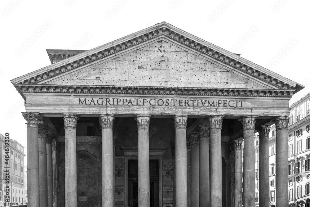 Rome, Italy architecture in black and white