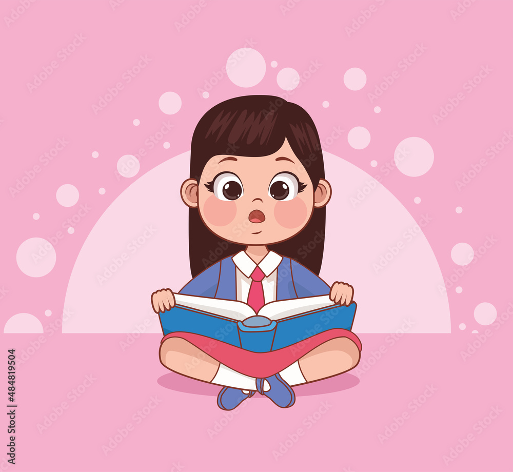 little schoolgirl reading book little schoolgirl reading book