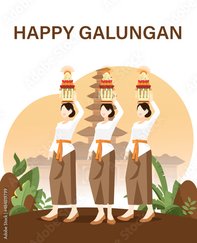 Bali's Day Of Silence And Hindu New Year Vector Illustration fit for Poster Banner and Template, Indonesain Bali's Nyepi Day photo