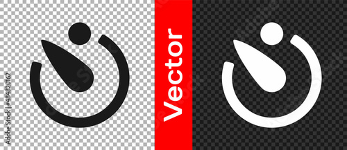 Black Camera timer icon isolated on transparent background. Photo exposure. Stopwatch timer seconds. Vector