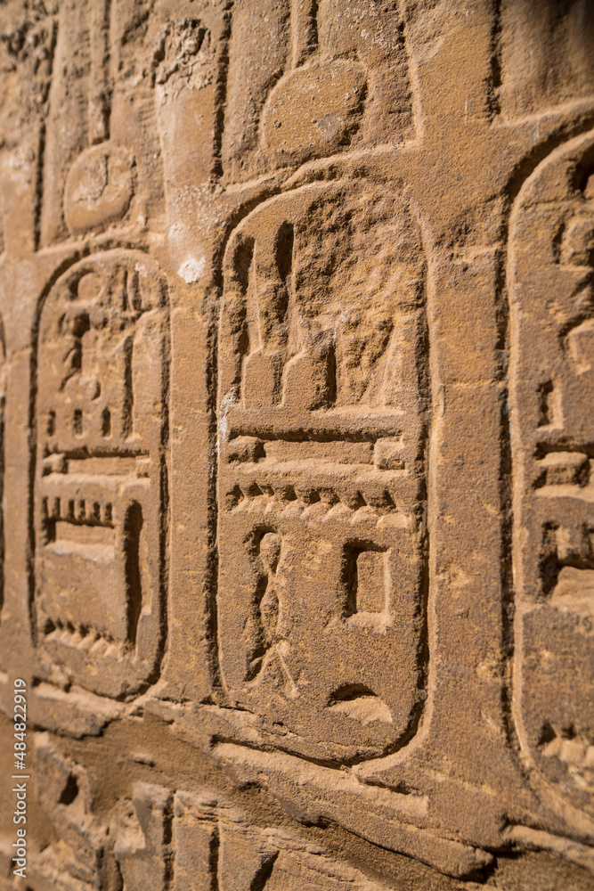 Egyptian hieroglyphic script used by ancient Egyptians to represent their language. Egyptian hieroglyphic script used by ancient Egyptians to represent their language.
