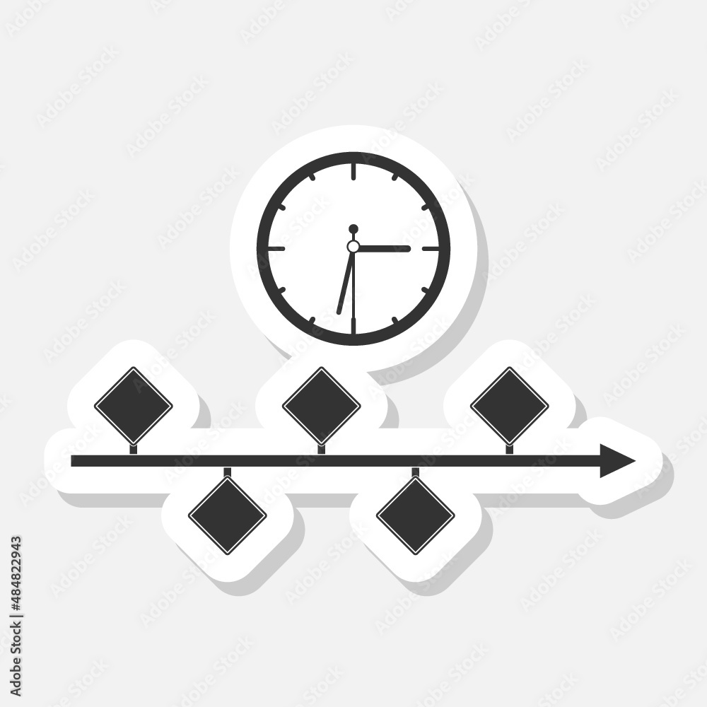 Timeline presentation icon sticker isolated on white background Timeline presentation icon sticker isolated on white background