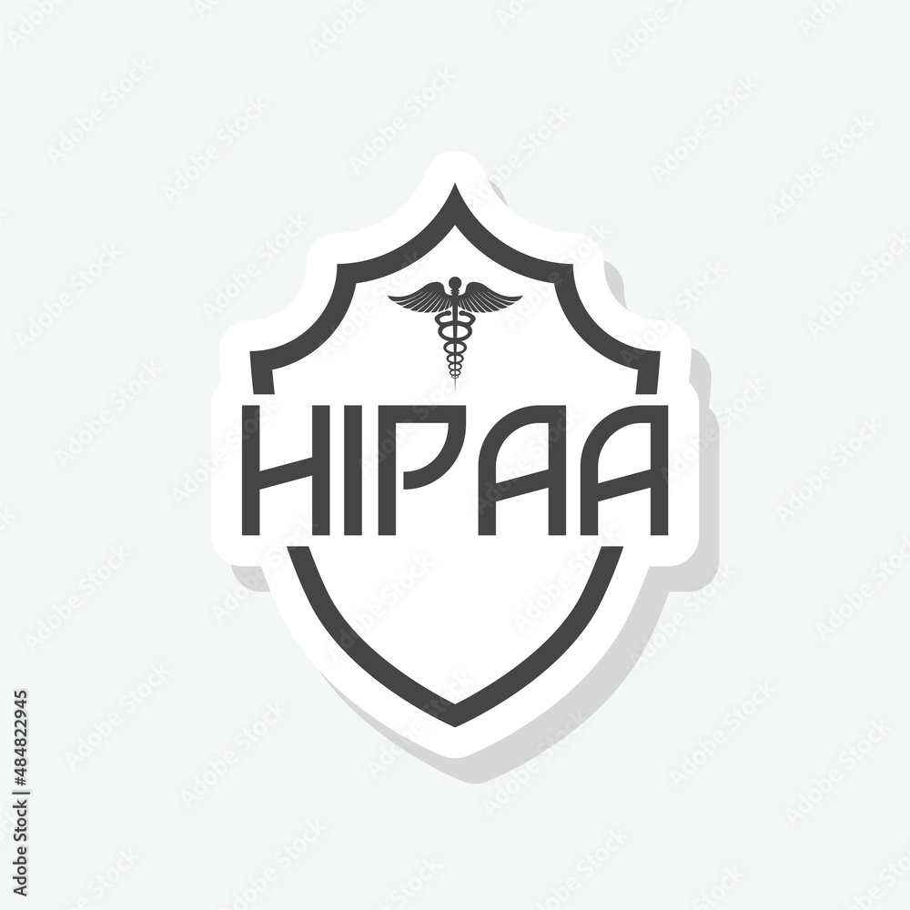 HIPAA Compliance Icon Graphic For Medical Document Security sticker isolated on white background HIPAA Compliance Icon Graphic For Medical Document Security sticker isolated on white background