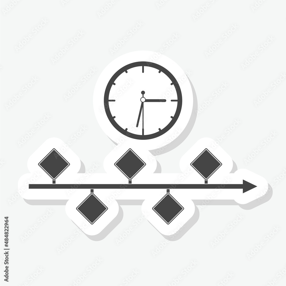 Timeline presentation icon sticker isolated on white background Timeline presentation icon sticker isolated on white background