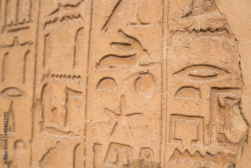  Egyptian hieroglyphic script used by ancient Egyptians to represent their language.