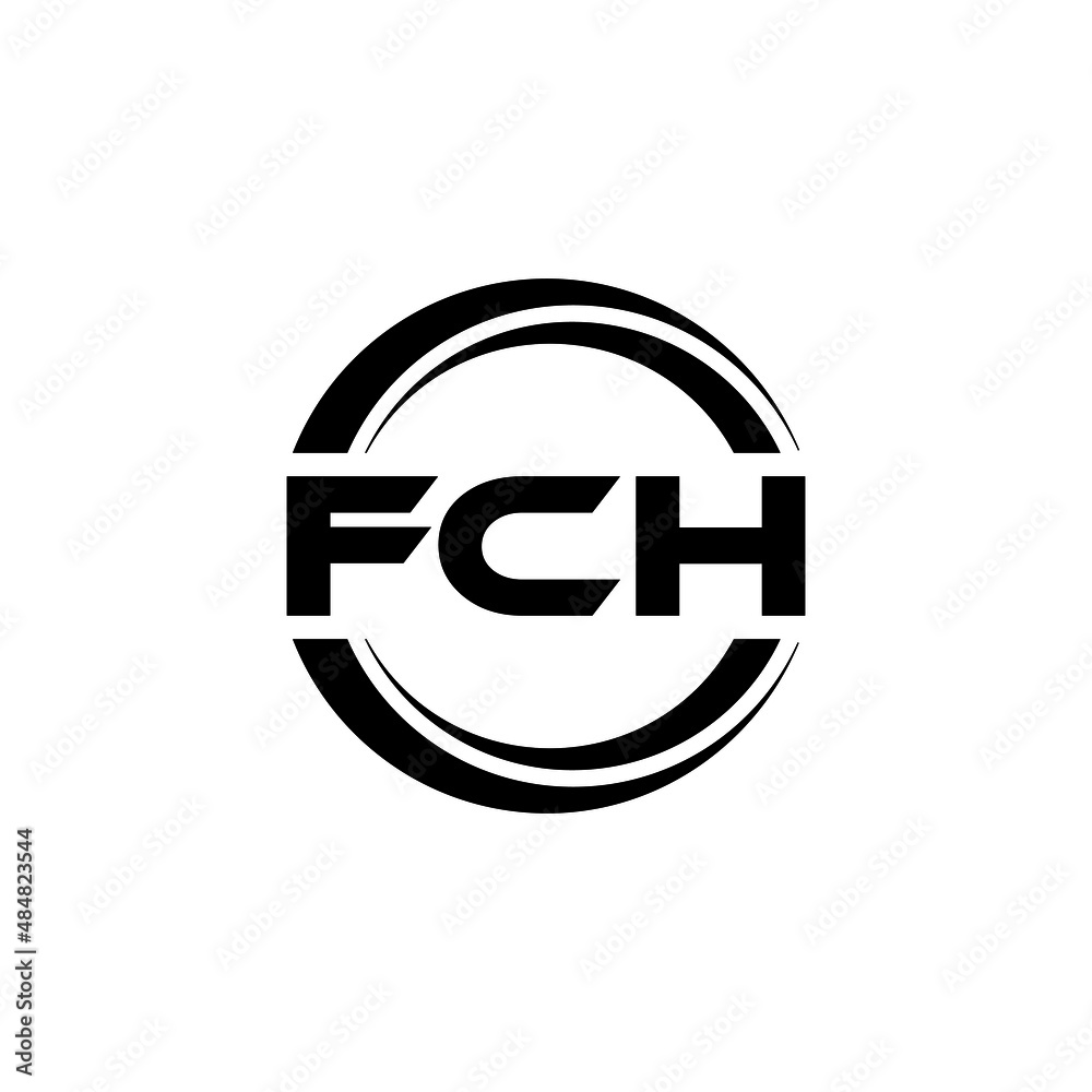 FCH letter logo design with white background in illustrator, vector logo modern alphabet font overlap style. calligraphy designs for logo, Poster, Invitation, etc.