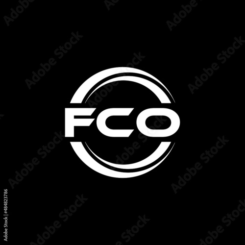 FCO letter logo design with black background in illustrator, vector logo modern alphabet font overlap style. calligraphy designs for logo, Poster, Invitation, etc. photo