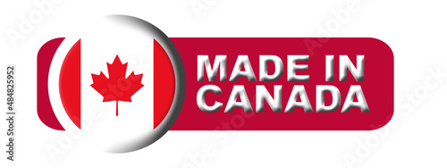 Made in Canada Circular Flag Concept - 3D Illustration