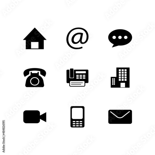 contact icon set bussiness
