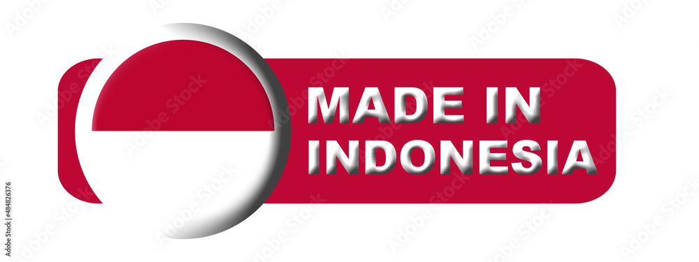 Made in Indonesia Circular Flag Concept - 3D Illustration Made in Indonesia Circular Flag Concept - 3D Illustration